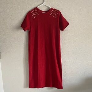Elegant Red Studded Dress